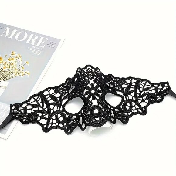Mask Masquerade Costume Black Lace Scene Sexy Role Play Cosplay Trendy Stylish - Picture 2 of 3